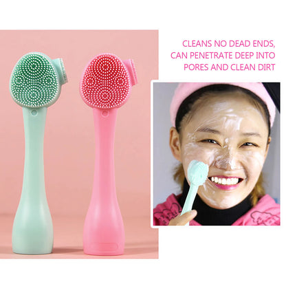 Double-sided Silicone Skin Care Brush Facial Cleanser Facial Massage Washing Product Skin Care Brush Tool Makeup Accessories