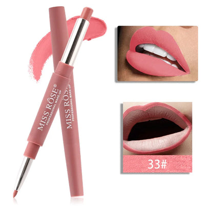 Professional Makeup Double-end Liplipstick Pencil Waterproof Long Lasting Tint Sexy Red Lip Velvet Matte Liner Pen Lipstick Set