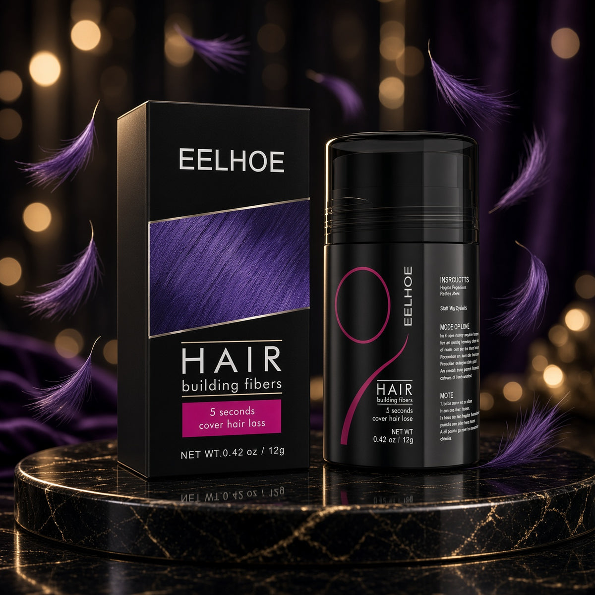 EELHOE Thick Hair Fiber Powder Plant Fiber Powder to Increase Hair Volume Fiber Thick Hair Hair Beauty Powder