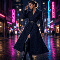 Slim-fit Fashionable Light-luxury Mid-length Coat