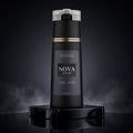 Nova hair dye shampoo 200 ml bottle, black shade, front view