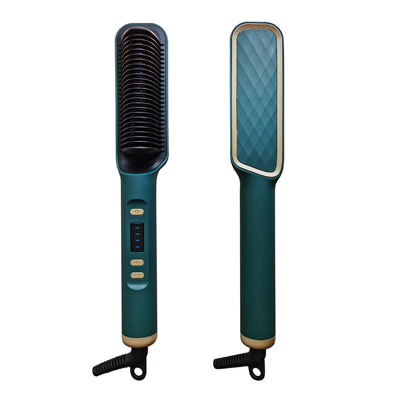 Hot selling LCD straight hair comb negative ion does not damage hair straight hair curly hair dual-purpose lazy curling iron hair straightener cross-border