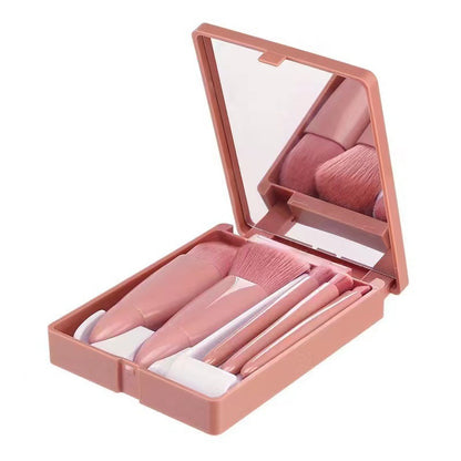 Beauty Tools 5 Sets Makeup Brush Eyeshadow Brush Lip Brush Loose Powder Brush Portable Model with Mirror