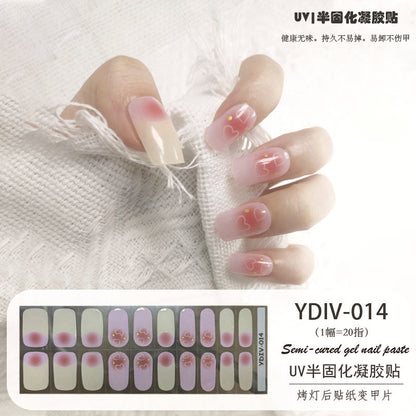 Edie spot semi-cured light therapy lamp half-baked gel nail art stickers nail polish 20 nail stickers factory wholesale