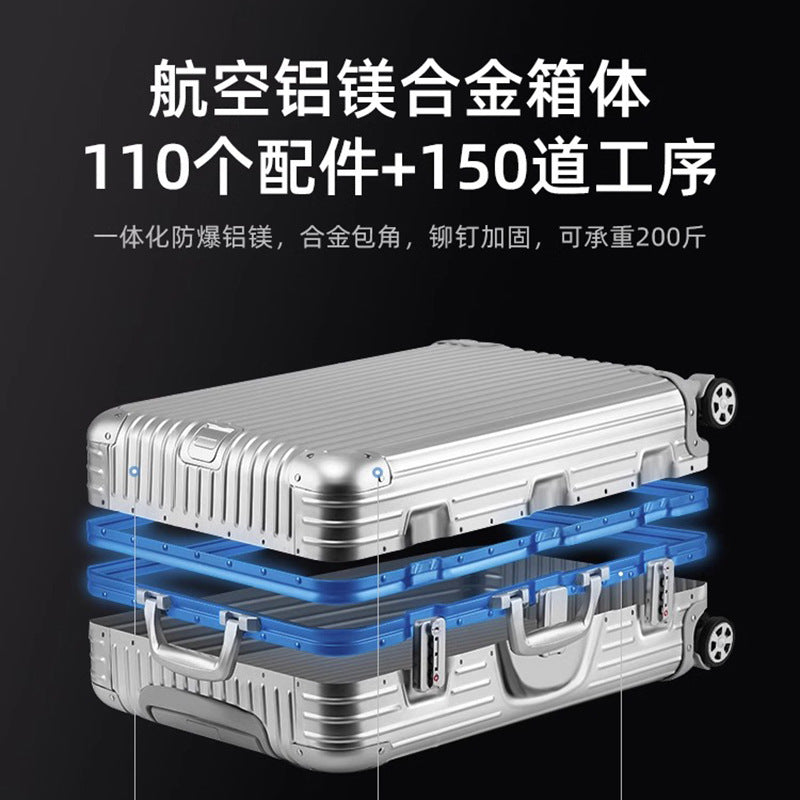 All-aluminum magnesium suitcase aluminum frame trolley suitcase password box 20 inch cabin suitcase 24 high value one piece drop shipping