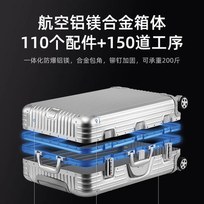 All-aluminum magnesium suitcase aluminum frame trolley suitcase password box 20 inch cabin suitcase 24 high value one piece drop shipping