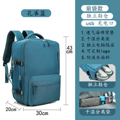 Cross-border large-capacity nylon waterproof backpack Oxford cloth business multi-functional backpack leisure travel lightweight school bag