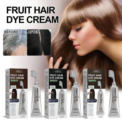 EELHOE Fruit and Vegetable Hair Cream, natural, mild, long-lasting, non-harming scalp, easy-to-color black hair hair cream