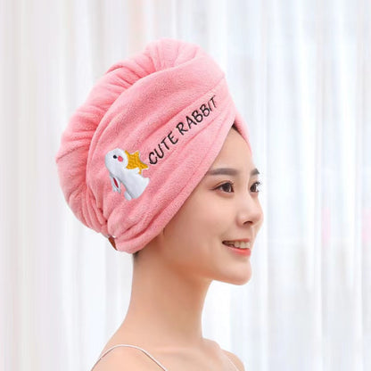 Dry hair cap female water-absorbing quick-dry wiping hair towel thickened turban long hair cute shower cap dry hair towel does not shed hair