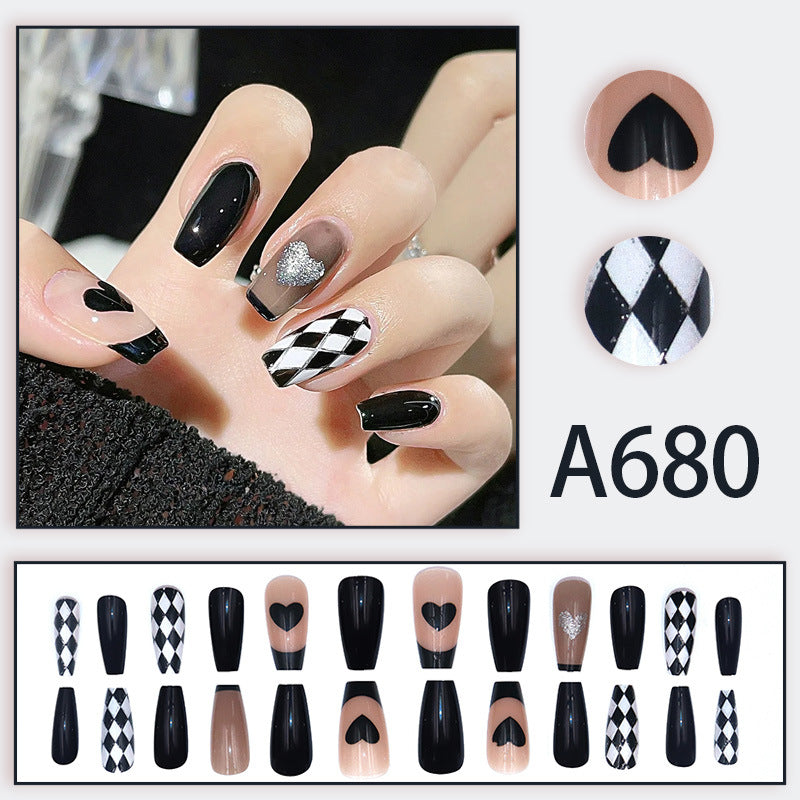 Autumn and winter gentle and pure desire simple style wearable manicure patches short, medium and long style white removable fake nail patches