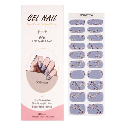 Flash cross-border gel nail stickers wholesale 20 finger phototherapy lamp nail polish gel nail stickers half-baked nail stickers wholesale