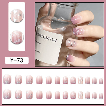 Y2 Wearable Manicure Removable Fake Nail Patch Internet Celebrity Girls Short Manicure Finished Product Cute Internet Celebrity New Style