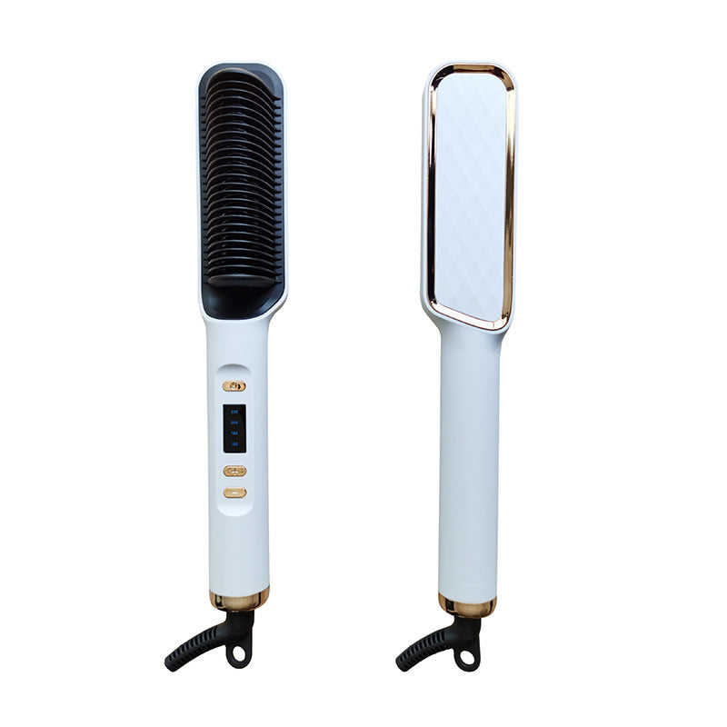 Hot selling LCD straight hair comb negative ion does not damage hair straight hair curly hair dual-purpose lazy curling iron hair straightener cross-border