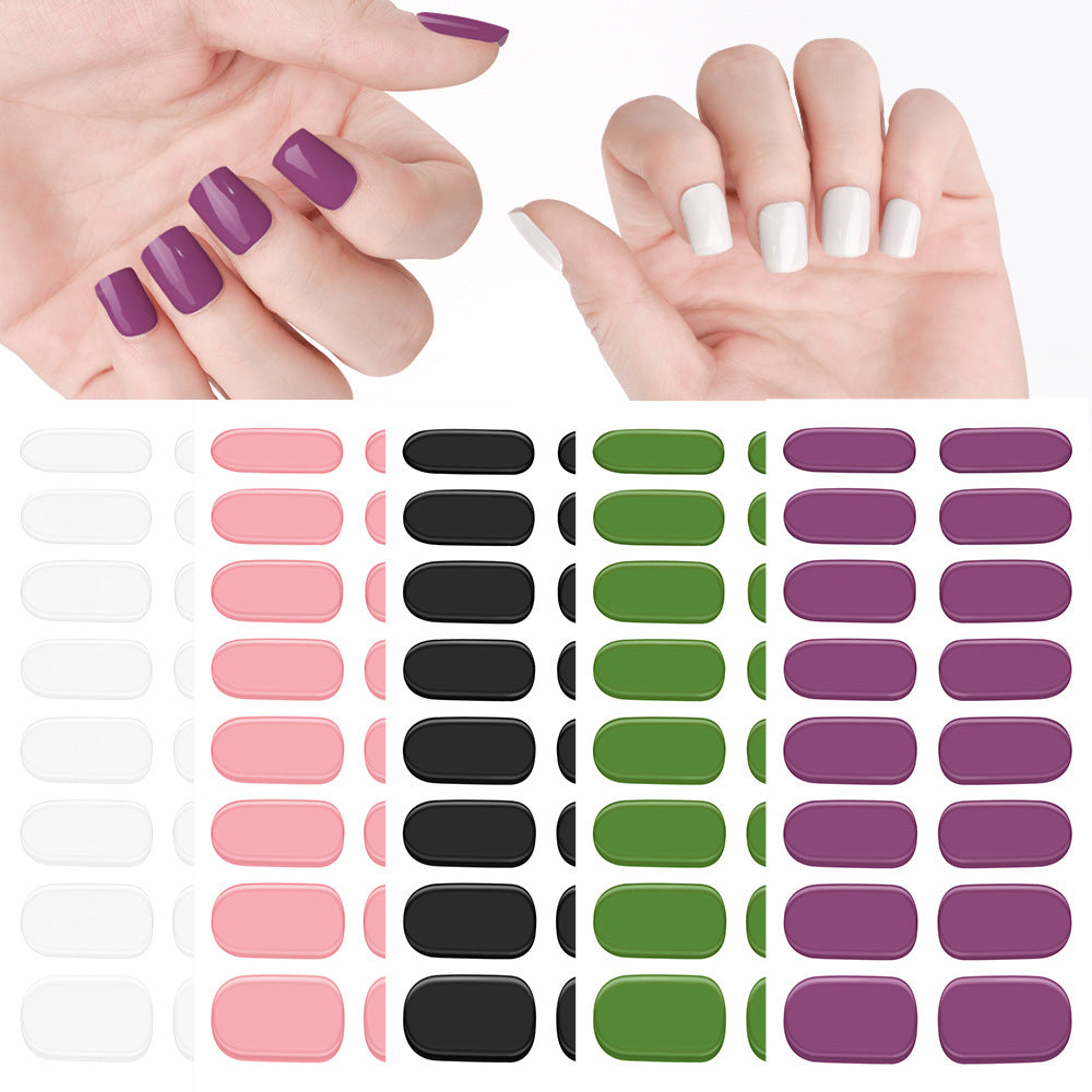 Gel uv nail stickers new semi-cured phototherapy nail stickers full stickers waterproof long-lasting cream style gel soft nail stickers