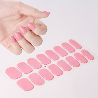 Gel uv nail stickers new semi-cured phototherapy nail stickers full stickers waterproof long-lasting cream style gel soft nail stickers