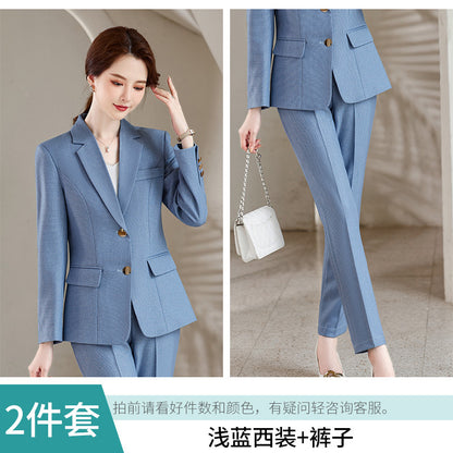 Suit jacket women 2022 new autumn and winter fashion women's clothing temperament goddess style gray professional suit two-piece suit