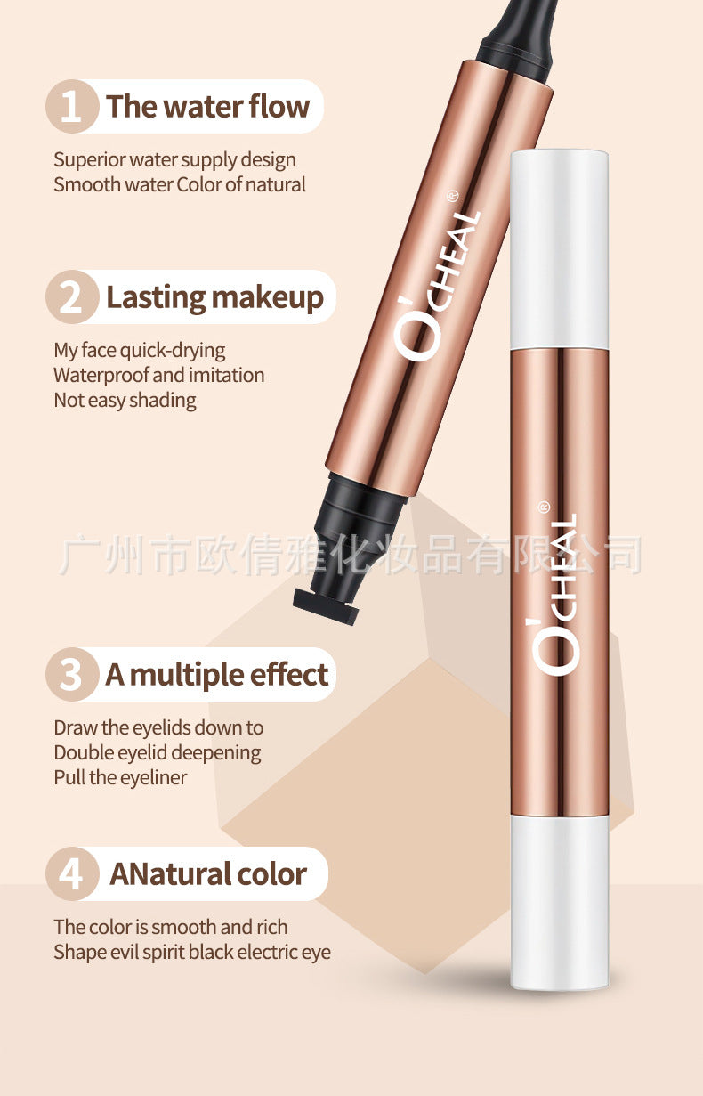 Cross-border beauty makeup double-headed triangle seal eyeliner Eyeliner quick-drying long-lasting non-smudged waterproof OCHEAL