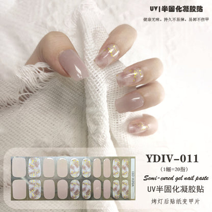 Edie spot semi-cured light therapy lamp half-baked gel nail art stickers nail polish 20 nail stickers factory wholesale