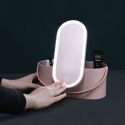 LED light storage box multifunctional vanity mirror beauty supplement light beauty makeup mirror European style ins style portable wholesale