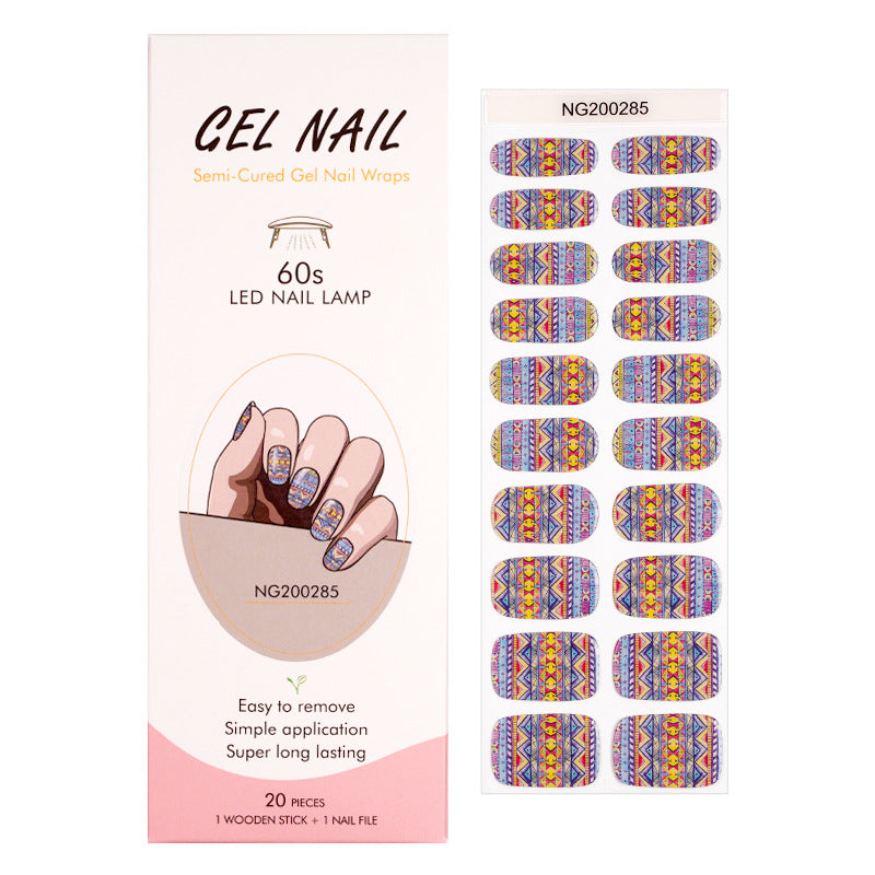 Flash cross-border gel nail stickers wholesale 20 finger phototherapy lamp nail polish gel nail stickers half-baked nail stickers wholesale