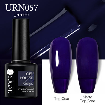 UR SUGAR a bottle of one-color nail polish glue 2021 new flash powder solid color glue matte seal layer net red style