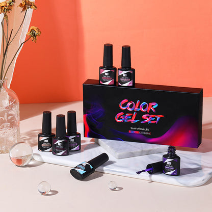 Nee Jolie cross-border new product wholesale 6 color box set nail polish glue set UV phototherapy glue base glue sealer