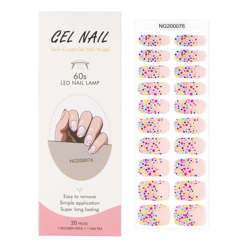 Flash cross-border gel nail stickers wholesale 20 finger phototherapy lamp nail polish gel nail stickers half-baked nail stickers wholesale