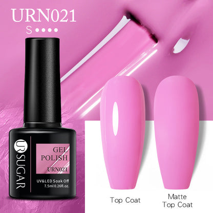 UR SUGAR a bottle of one-color nail polish glue 2021 new flash powder solid color glue matte seal layer net red style