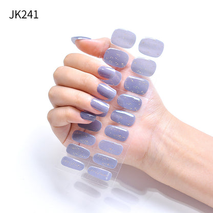 Pure Desire Ice Through Cat's Eye Aurora Wearing Nails UV Semi-Baked Semi-cured Gel Nail Art Stickers Finished Products Wholesale