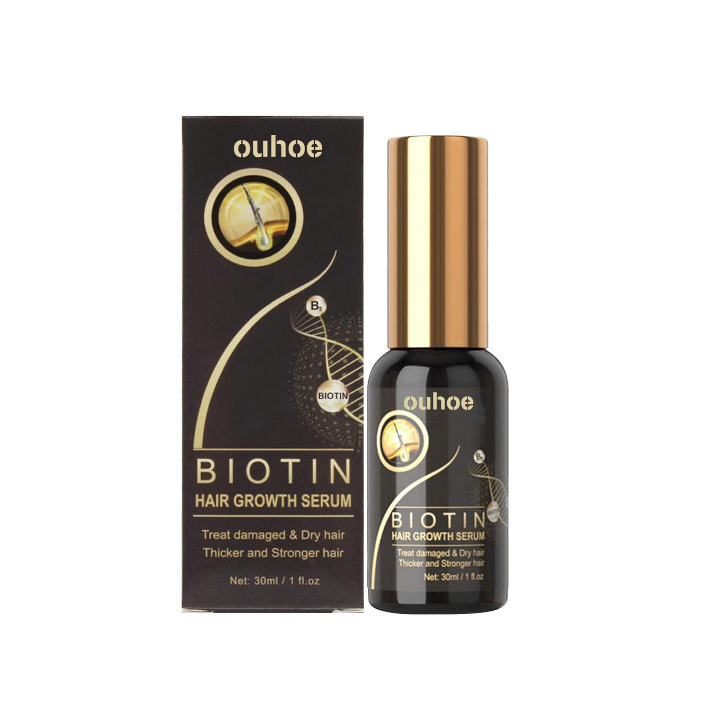 OUHOE Biotin Dense Hair Essence Moisturizes hair roots, thick hair repairs hairline, strengthens and strengthens hair essence