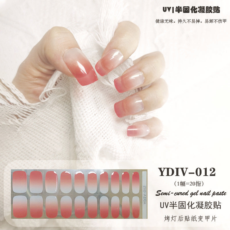 Edie spot semi-cured light therapy lamp half-baked gel nail art stickers nail polish 20 nail stickers factory wholesale