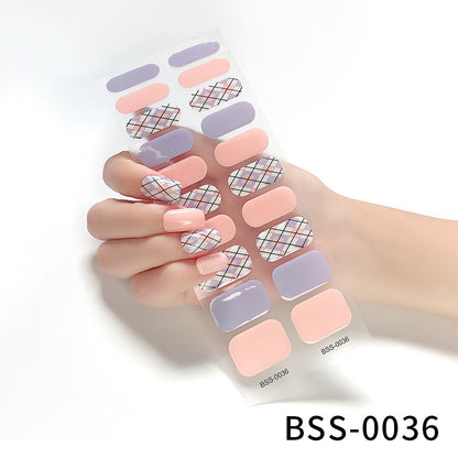 Zhengxiang custom gel nail stickers light therapy European and American nail stickers Amazon baked light checkerboard nail stickers