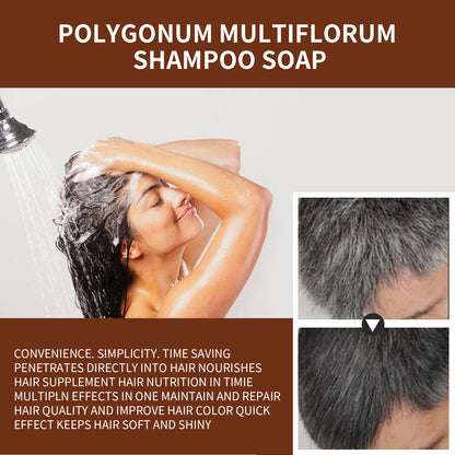 Jaysuing Shampoo Soap Polygonum multiflorum essence repairs natural black hair moisturizing and smoothing hair care shampoo soap