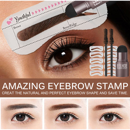 One Step Brow Stamp Shaping Kit Eyebrow Print Mold Set Makeup Eyebrow Cake Hairline Powder