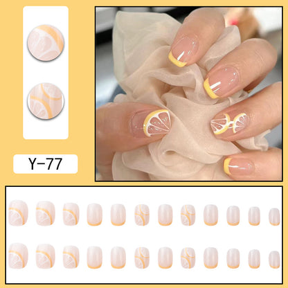 Y2 Wearable Manicure Removable Fake Nail Patch Internet Celebrity Girls Short Manicure Finished Product Cute Internet Celebrity New Style