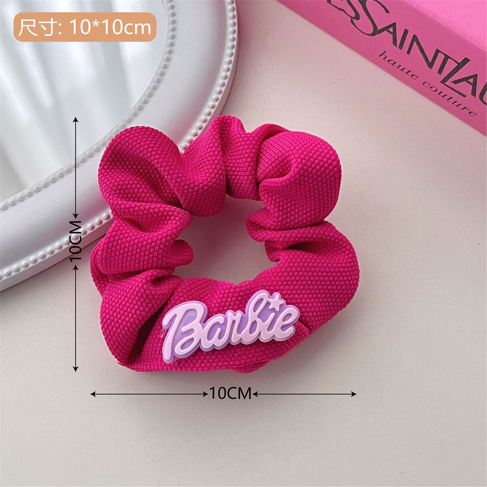 Korean plush hair tie bow hair accessories letter princess hair rope rose red white girl headwear wholesale