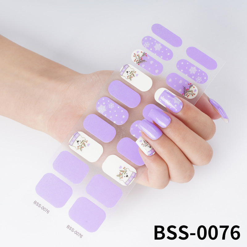 Zhengxiang custom gel nail stickers light therapy European and American nail stickers Amazon baked light checkerboard nail stickers