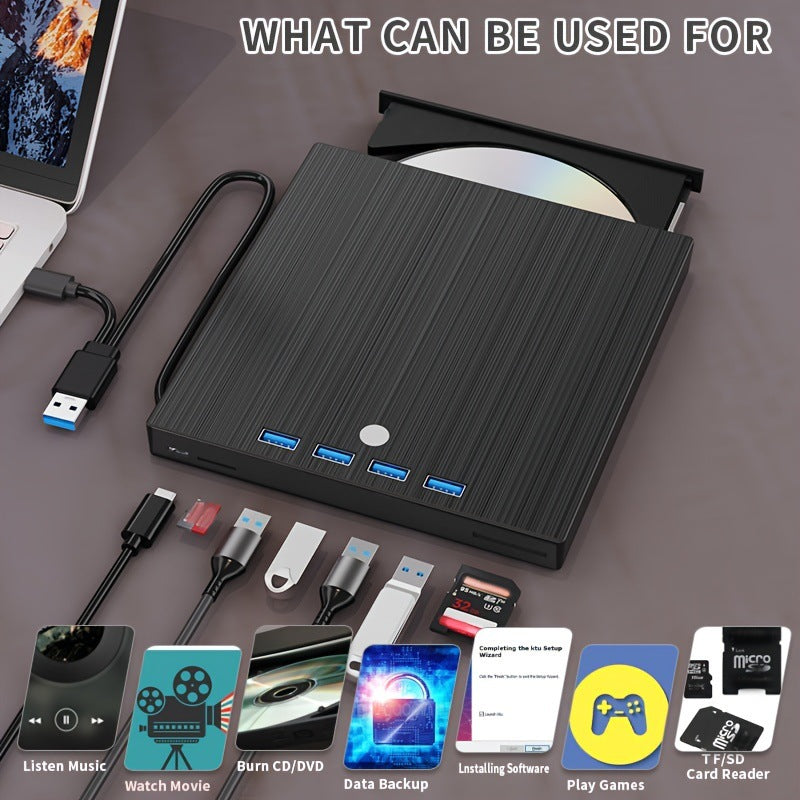 External DVD Burner TYPE-C Multi-function CD Disc Drive Extended Optical Drive