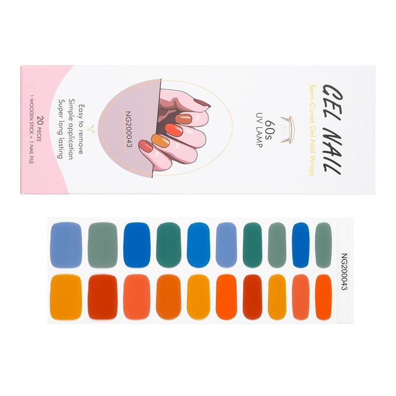 Flash cross-border gel nail stickers wholesale 20 finger phototherapy lamp nail polish gel nail stickers half-baked nail stickers wholesale