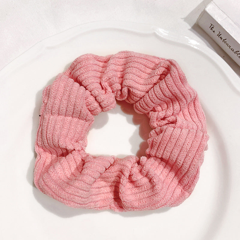 Autumn and winter milk coffee color large intestine hair ring plush hair rope female Korean ponytail girl hair rope hairy hair accessories hair accessories