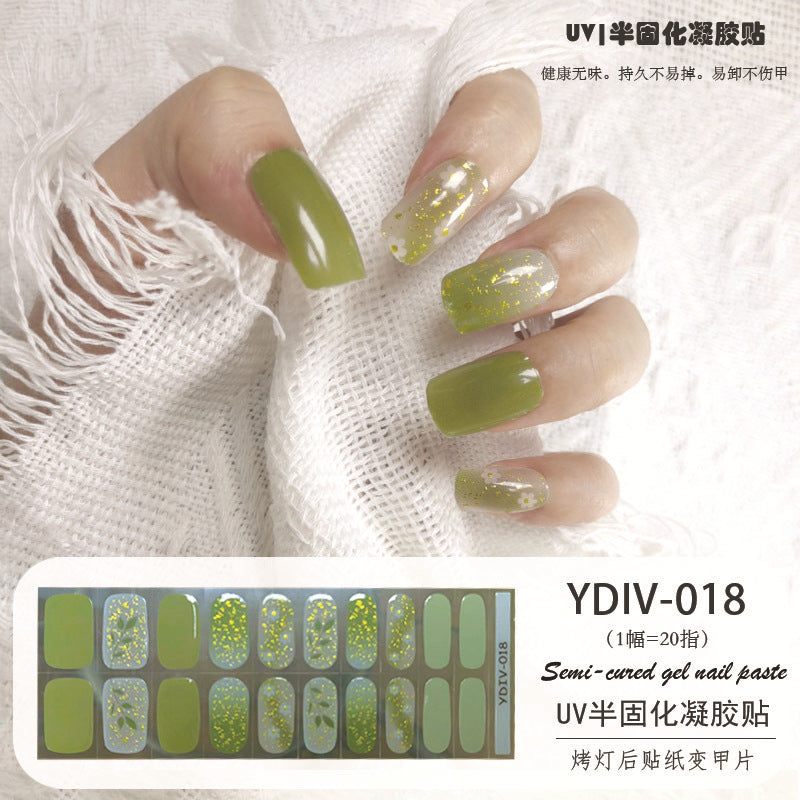 Edie spot semi-cured light therapy lamp half-baked gel nail art stickers nail polish 20 nail stickers factory wholesale