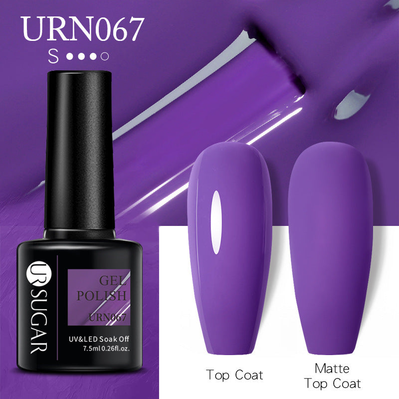 UR SUGAR a bottle of one-color nail polish glue 2021 new flash powder solid color glue matte seal layer net red style