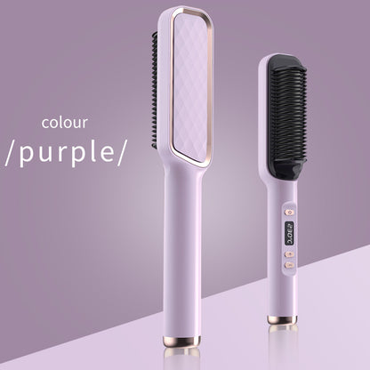 Hot selling LCD straight hair comb negative ion does not damage hair straight hair curly hair dual-purpose lazy curling iron hair straightener cross-border