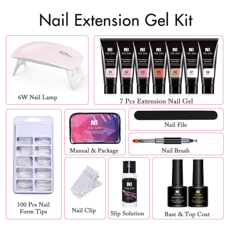 Amazon hot style 15ml crystal extension glue paper-free quick-drying long-lasting extension glue set nail extension glue