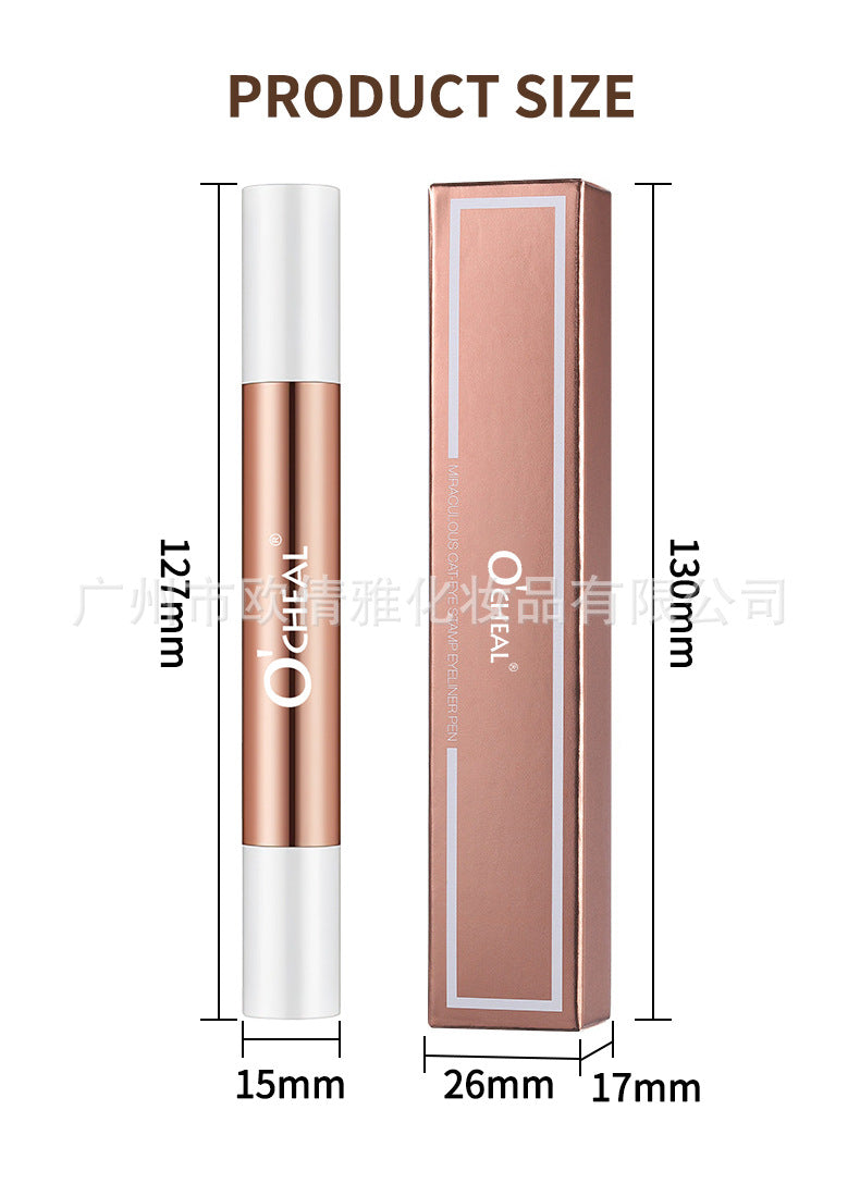 Cross-border beauty makeup double-headed triangle seal eyeliner Eyeliner quick-drying long-lasting non-smudged waterproof OCHEAL