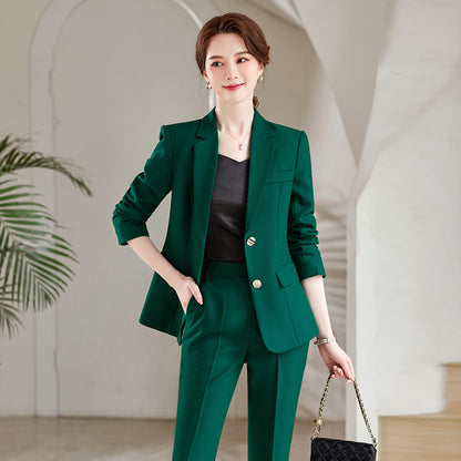 Suit jacket women 2022 new autumn and winter fashion women's clothing temperament goddess style gray professional suit two-piece suit