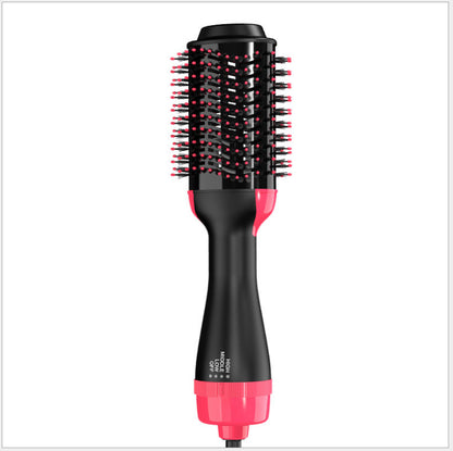 Factory stock wholesale function hot air comb 2 in 1 negative ion hair care fluffy curling iron straight hair comb hair dryer comb