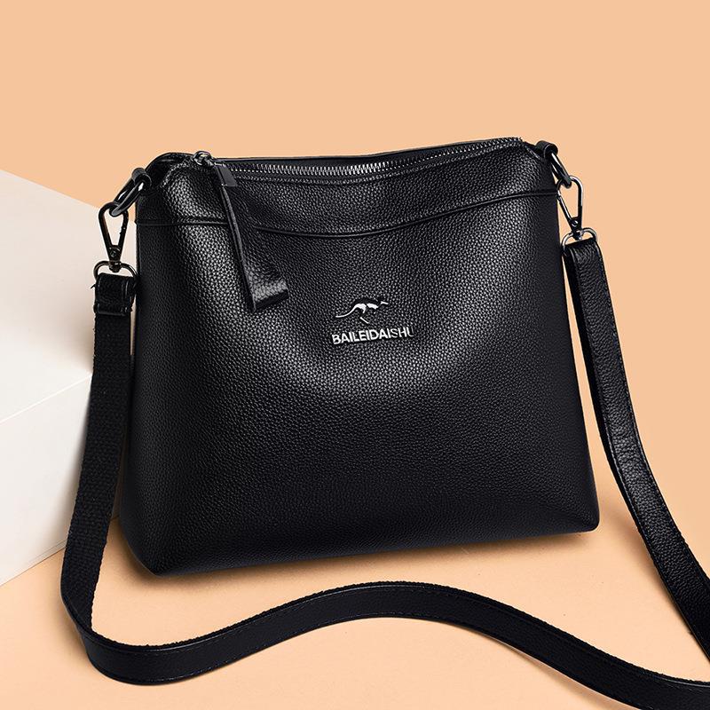 Large Capacity Women's Bag Wholesale Middle-aged Women's Bag 2023 New Crossbody Fashion Versatile Soft Leather Single Shoulder Crossbody Mom Bag