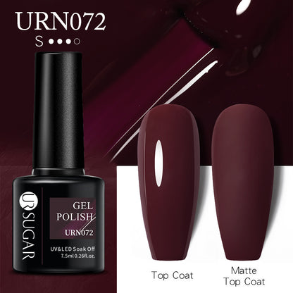 UR SUGAR a bottle of one-color nail polish glue 2021 new flash powder solid color glue matte seal layer net red style