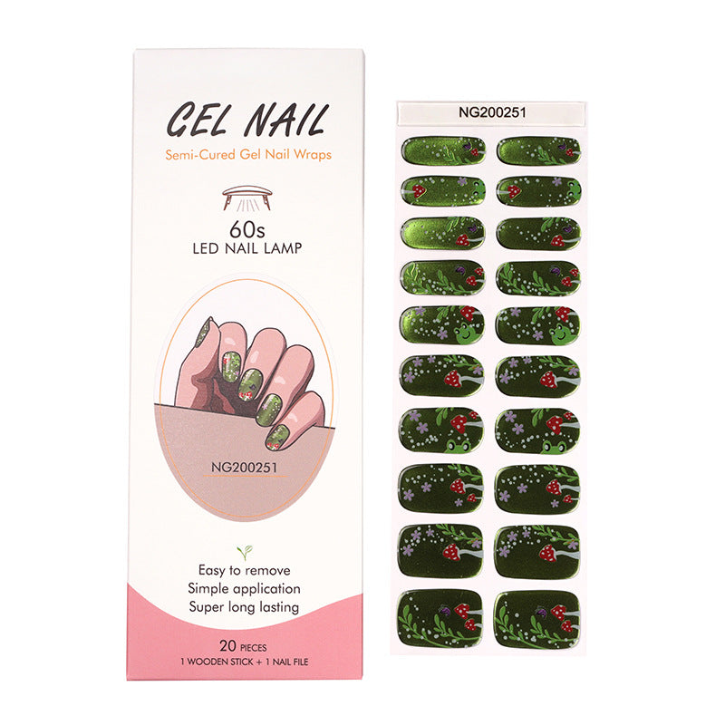 Flash cross-border gel nail stickers wholesale 20 finger phototherapy lamp nail polish gel nail stickers half-baked nail stickers wholesale